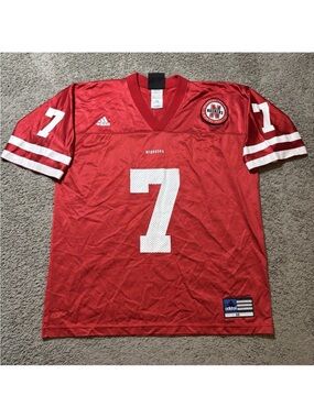 Adidas Red Nebraska #7 Men's Football Jersey - vintage Eric Crouch